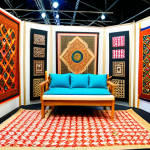 **Image Prompt:** A vibrant design fair in Bangkok showcasing Thai designers blending traditional crafts with modern design. Focus on upcycled materials and eco-friendly products with traditional patterns.