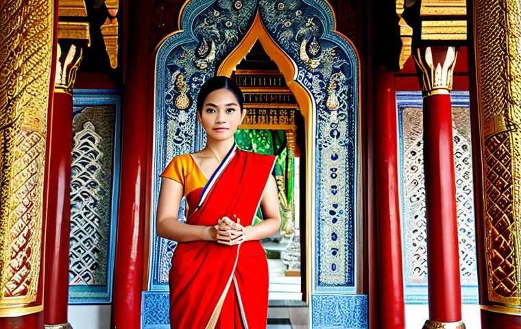 **
"A fully clothed woman in a modest, traditional Thai dress, standing respectfully in front of a beautifully decorated Thai temple. Safe for work, appropriate content, professional photography, perfect anatomy, correct proportions, natural pose, family-friendly, well-formed hands, proper finger count, natural body proportions."
**