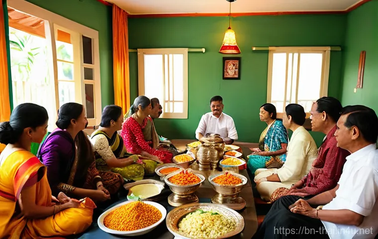 태국의 글로벌 커뮤니티 - **Prompt 2: Joyful Thai Festival and Street Food Scene**
    A lively scene at a colorful Thai stree...