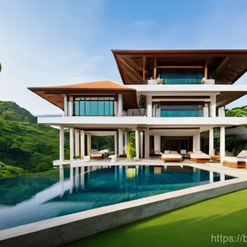 태국의 석재 산업 - **Prompt:** A breathtaking panoramic view of the lush, green Thai landscape, transitioning into a vi...