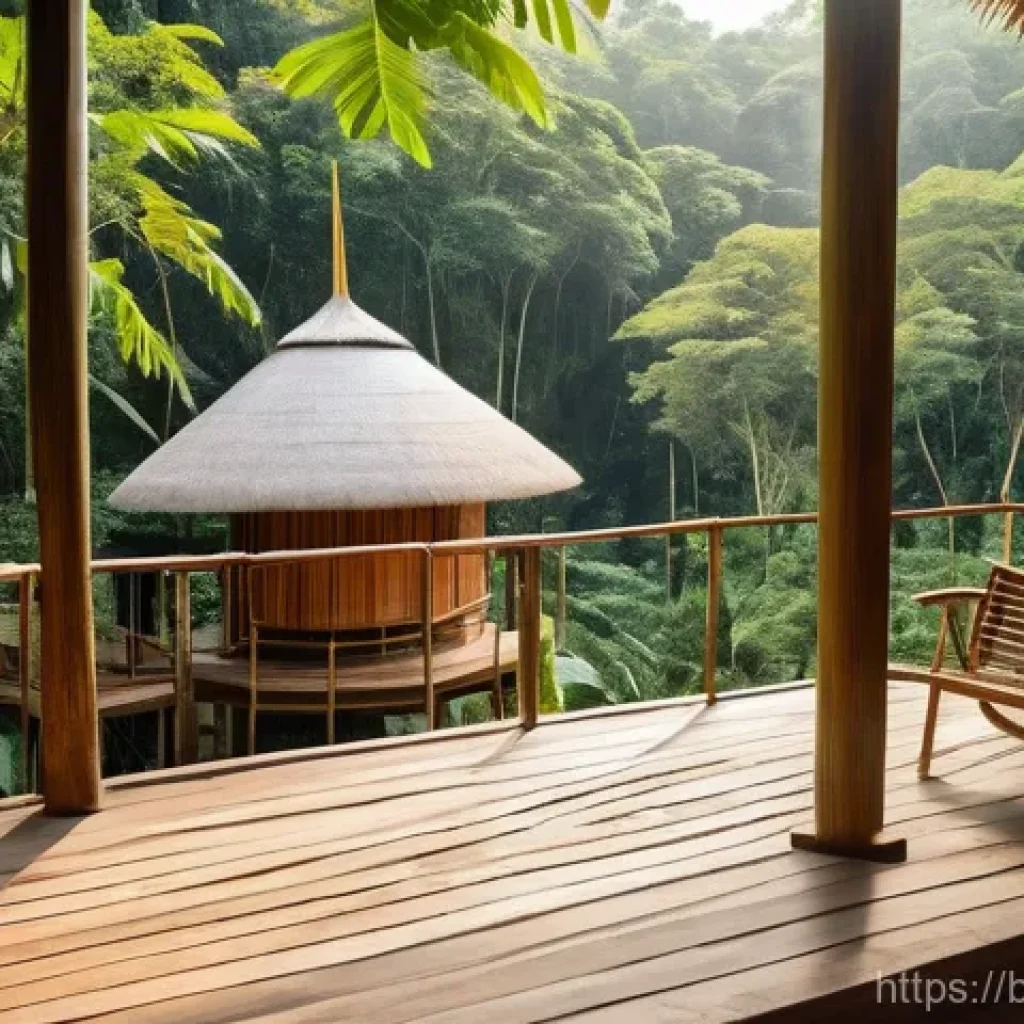 태국 여행과 ESG 관광 - **Prompt: Serene Eco-Lodge Retreat in the Thai Jungle**
    "A picturesque and tranquil eco-lodge, s...