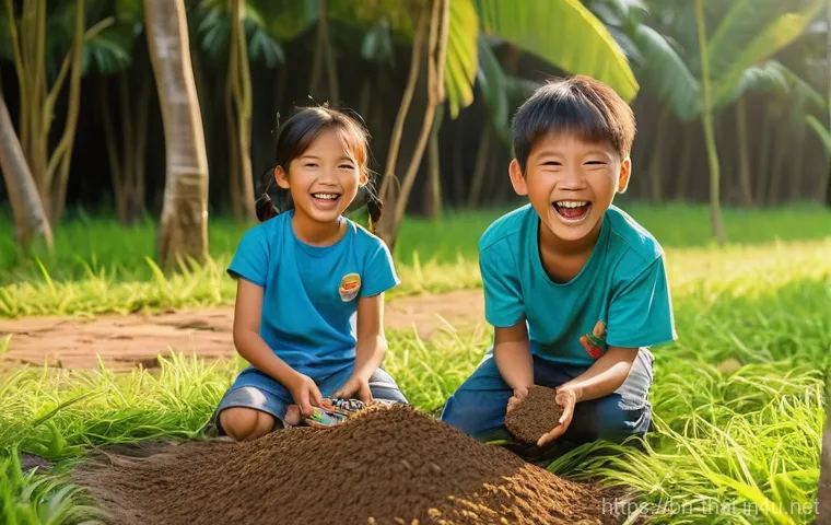 태국의 전통 놀이 복원 - **Prompt:** A group of cheerful Thai children, aged 7-12, are enthusiastically playing the tradition...