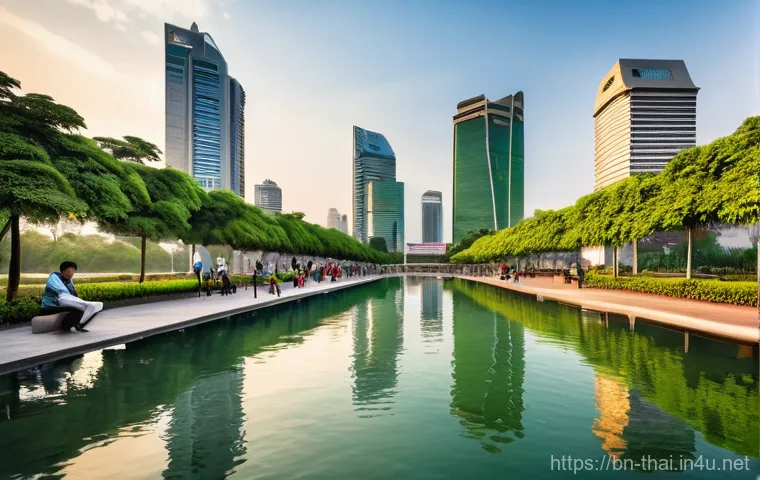 태국의 최신 건축 프로젝트 - **Prompt:** "A vibrant, modern Thai building showcasing a seamless blend of traditional architectura...